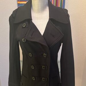 Women's Black Double-Breasted Coat